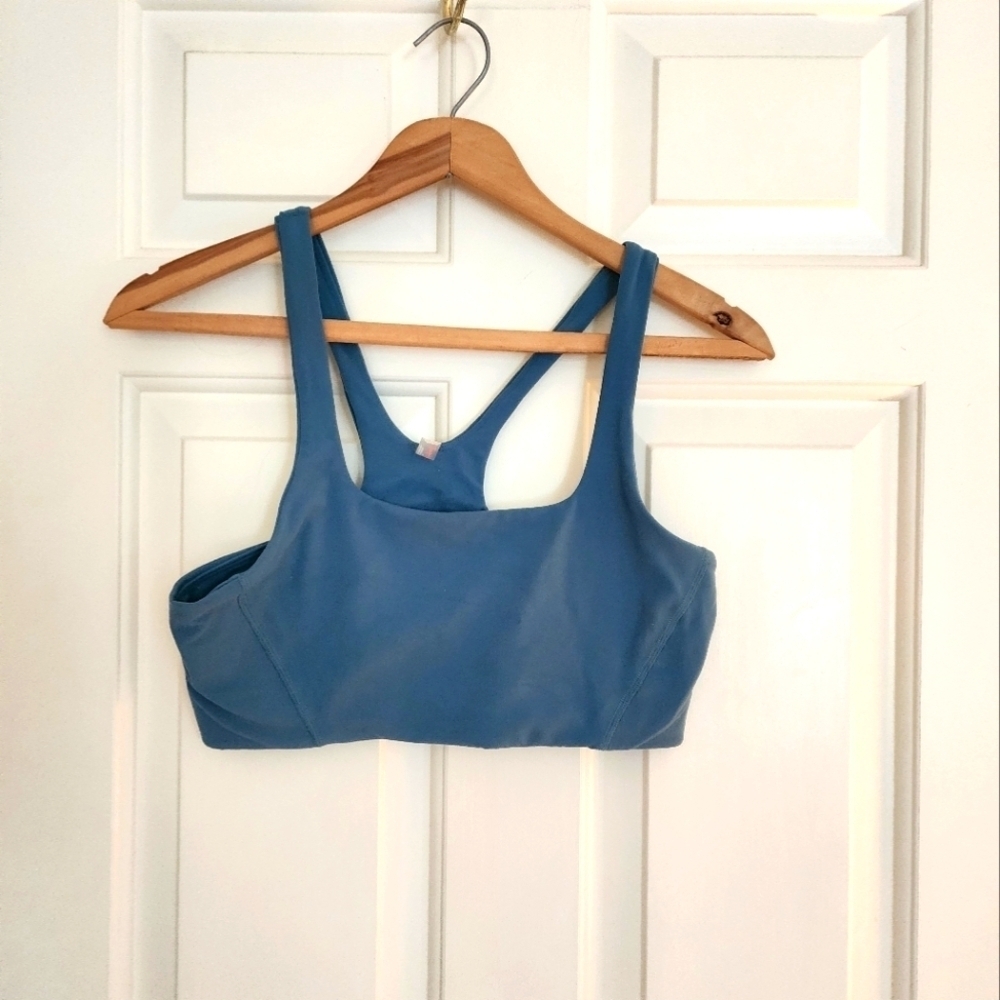 FP Movement Sports Bra Size Small Teal Never Better Square Back Yoga Outdoors